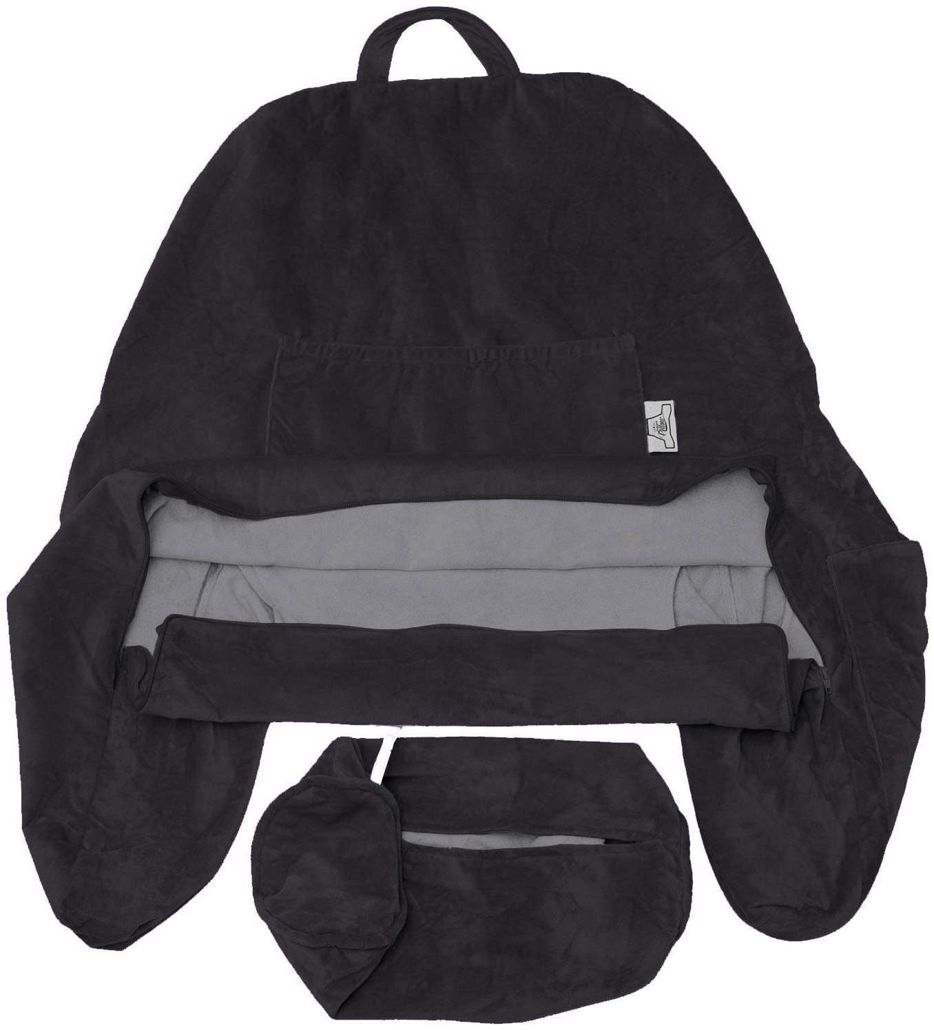 Husband Pillow Xxl Cover Only Black, Cozy Microfiber Bed Rest Pillow Cover With Arms - Array Of Colors - Generous Side And Back